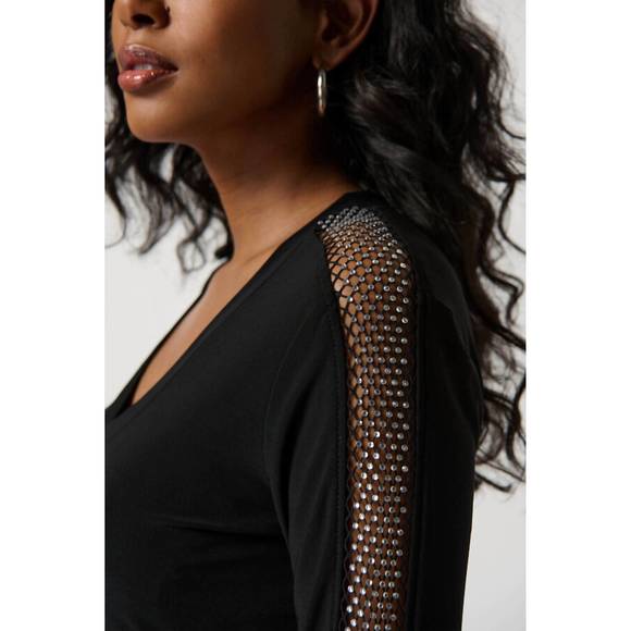 NEW JOSEPH RIBKOFF long sleeve top in black - Picture 4 of 4